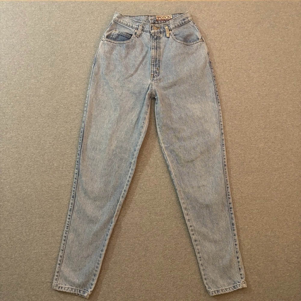Vintage Sasson Jeans Womens 9 Blue Mom High Rise Tapered Faded 90s Denim